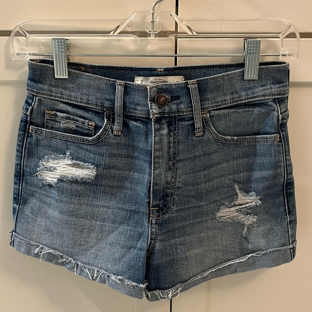 Abercrombie & Fitch ripped denim shorts, size 26